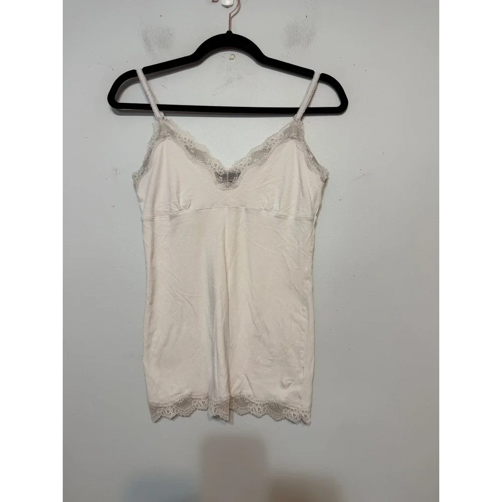 Y2K American Eagle Coquette Lace Babydoll Tank Womens Size Medium Soft Girl